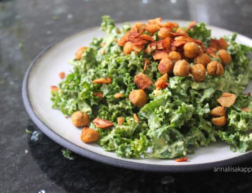 Recipe of the Week: Creamy Avocado Caesar Salad with Roasted Chick Pea Croutons