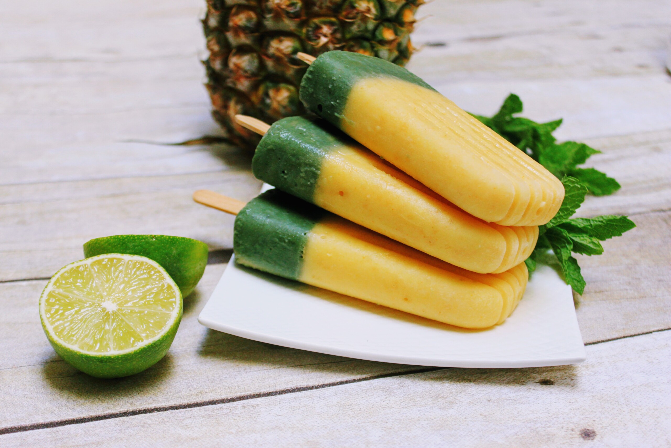 pineapple mint mojito popsicles