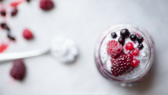 chia pudding with berries