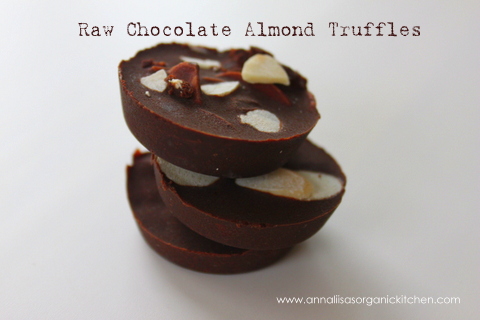 raw chocolate truffles with almonds and apricots